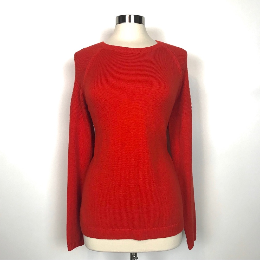 Old Navy Women's Bright Reddish Orange Knit Sweater